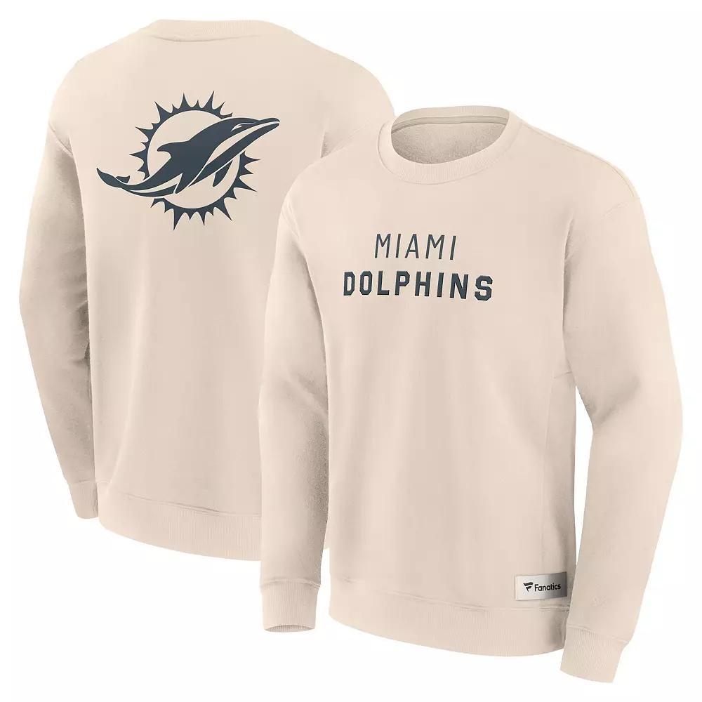 Men's Fanatics Cream Miami Dolphins Elements Future Ground Lettering Pullover Sweatshirt, Size: 4XL, Beige Product Image
