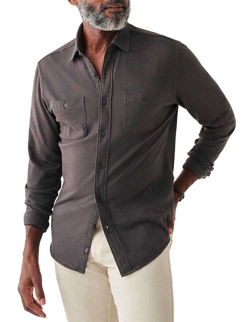 Faherty Seasons Regular Fit Long Sleeve Cotton Knit Button Down Shirt Product Image