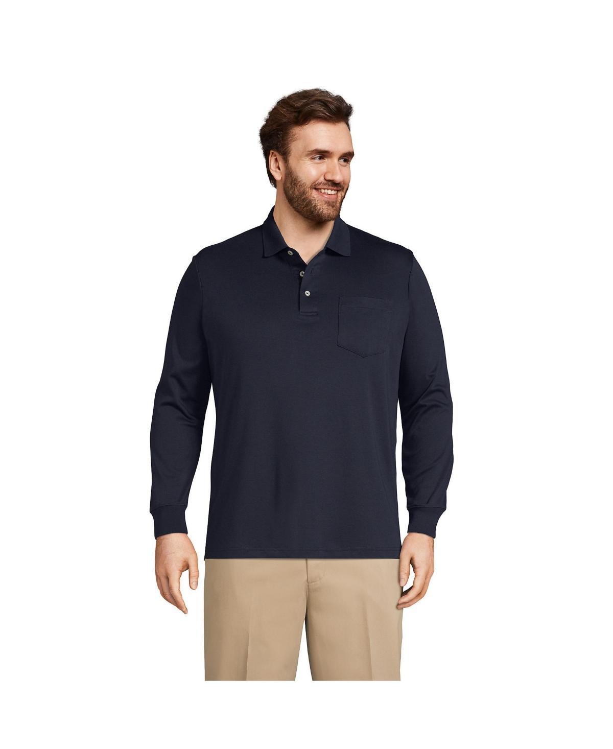 Men's Lands' End Classic-Fit Super Soft Supima Pocket Polo, Size: XL, White Product Image