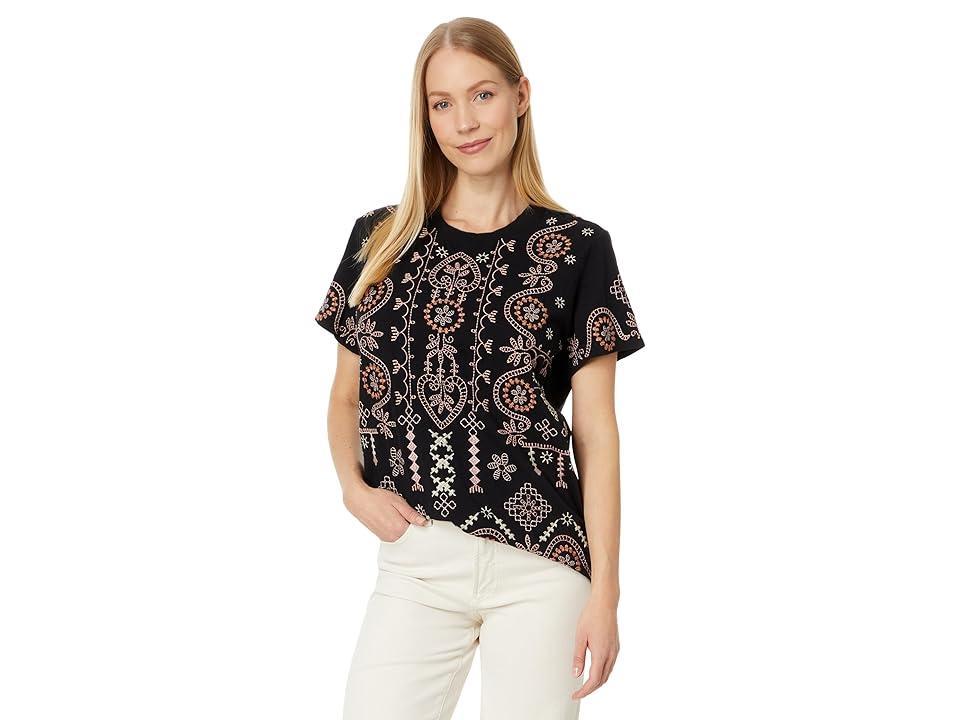 Johnny Was Faye Crew Neck Tee Women's Clothing Product Image