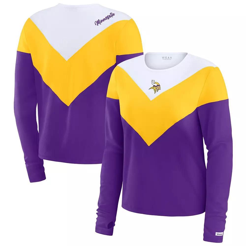 Women's WEAR by Erin Andrews Black/Gold Pittsburgh Steelers Plus Size Chevron Tri-Blend Long Sleeve T-Shirt, Size: 3XL Product Image
