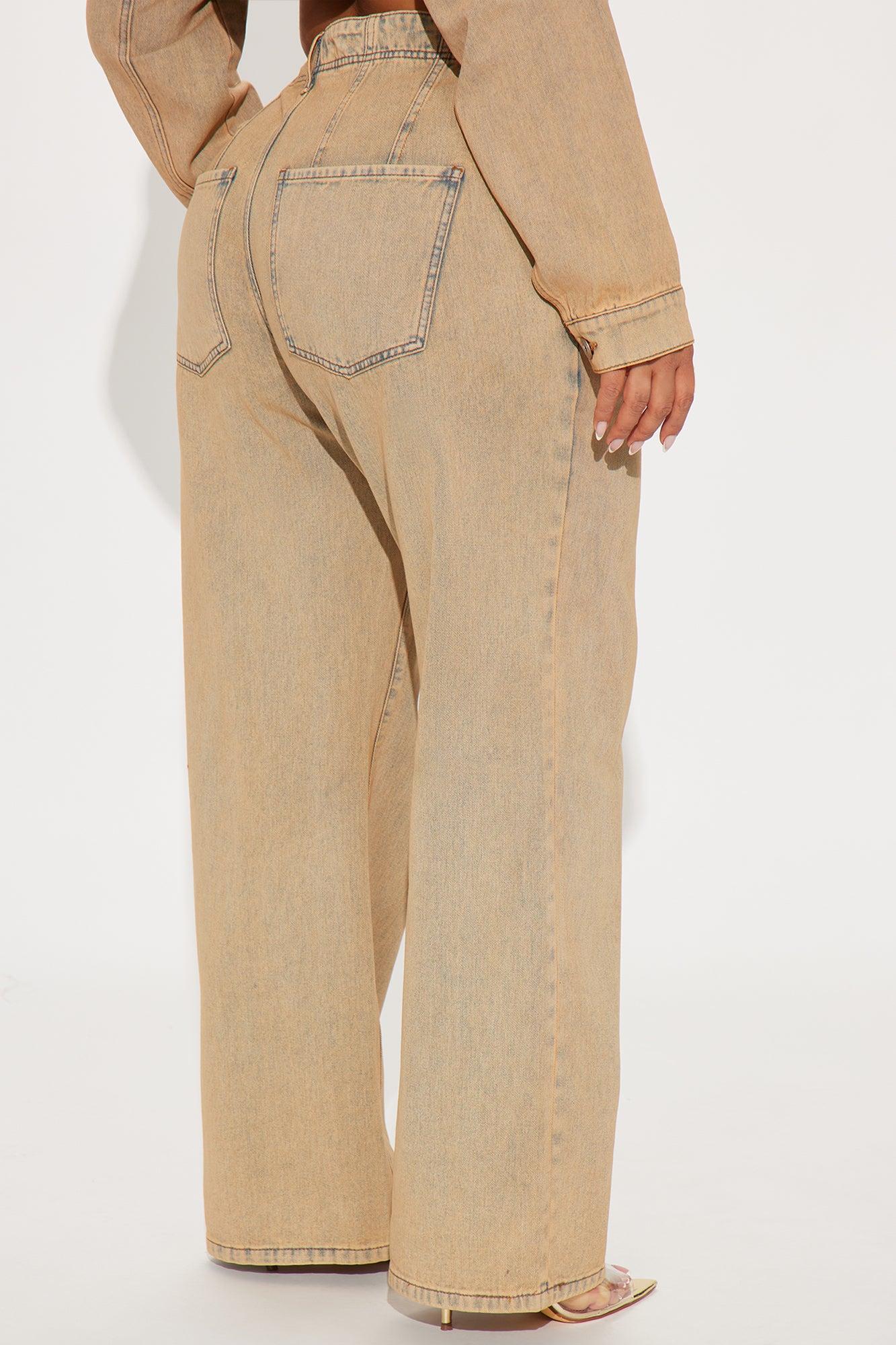 Big Attraction Tinted Baggy Jeans - Mocha Product Image