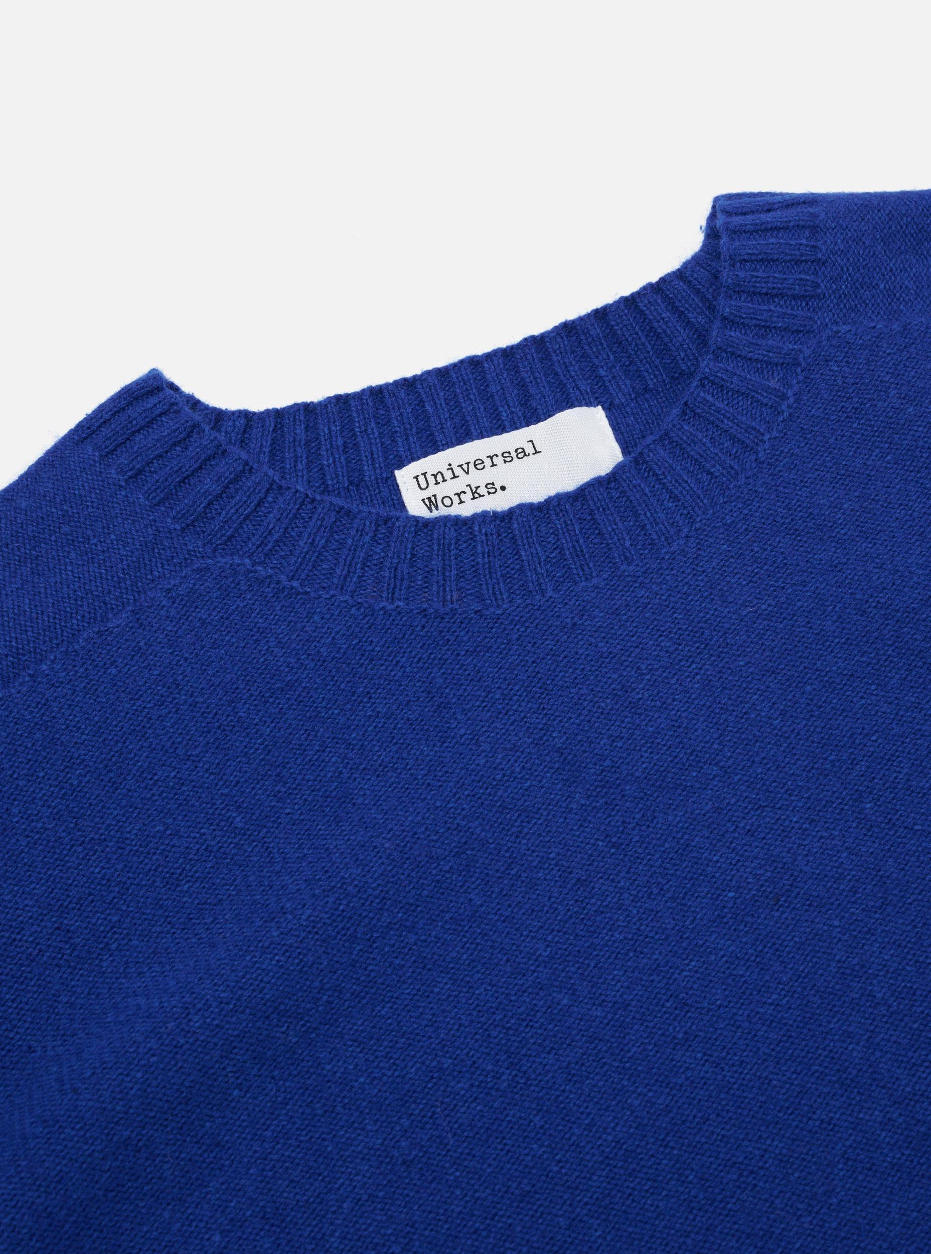 Universal Works Seamless Crew in Bold Blue Coast Knit Product Image