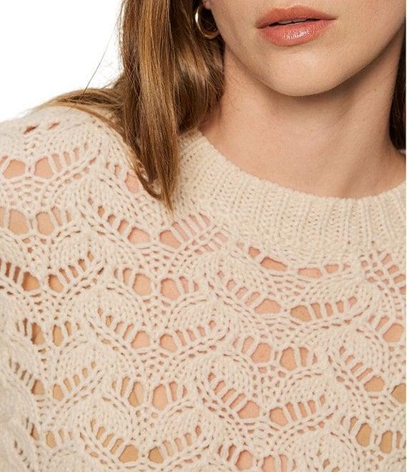 Sanctuary Boheme Pointelle Crew Neck Long Sleeve Popover Sweater Product Image