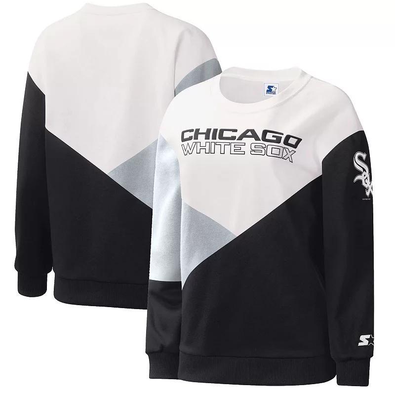 Women's Starter White/Black Chicago White Sox Shutout Pullover Sweatshirt, Size: Medium Product Image