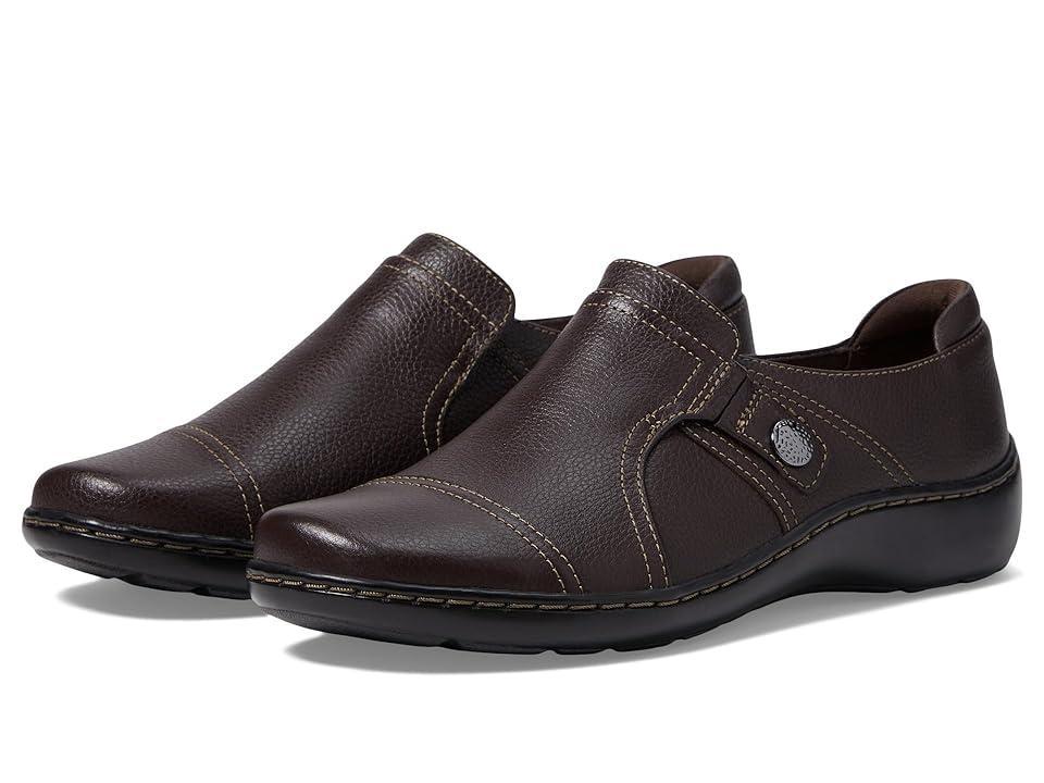 Clarks® Cora Poppy Women's Leather Shoes, Size: 6, Dark Brown Tumbled Product Image