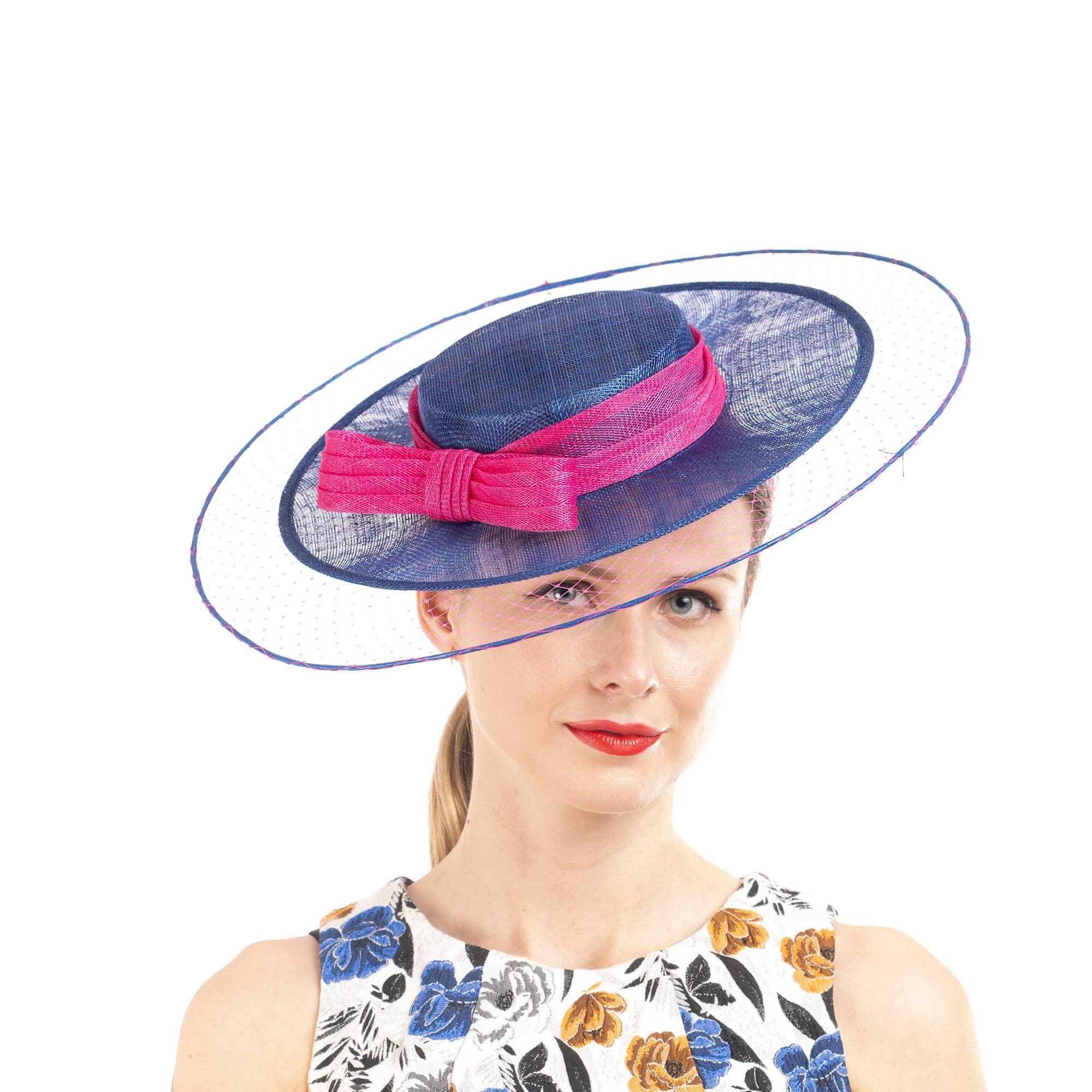 Dual Tone Sinamay Hat and Bow Product Image