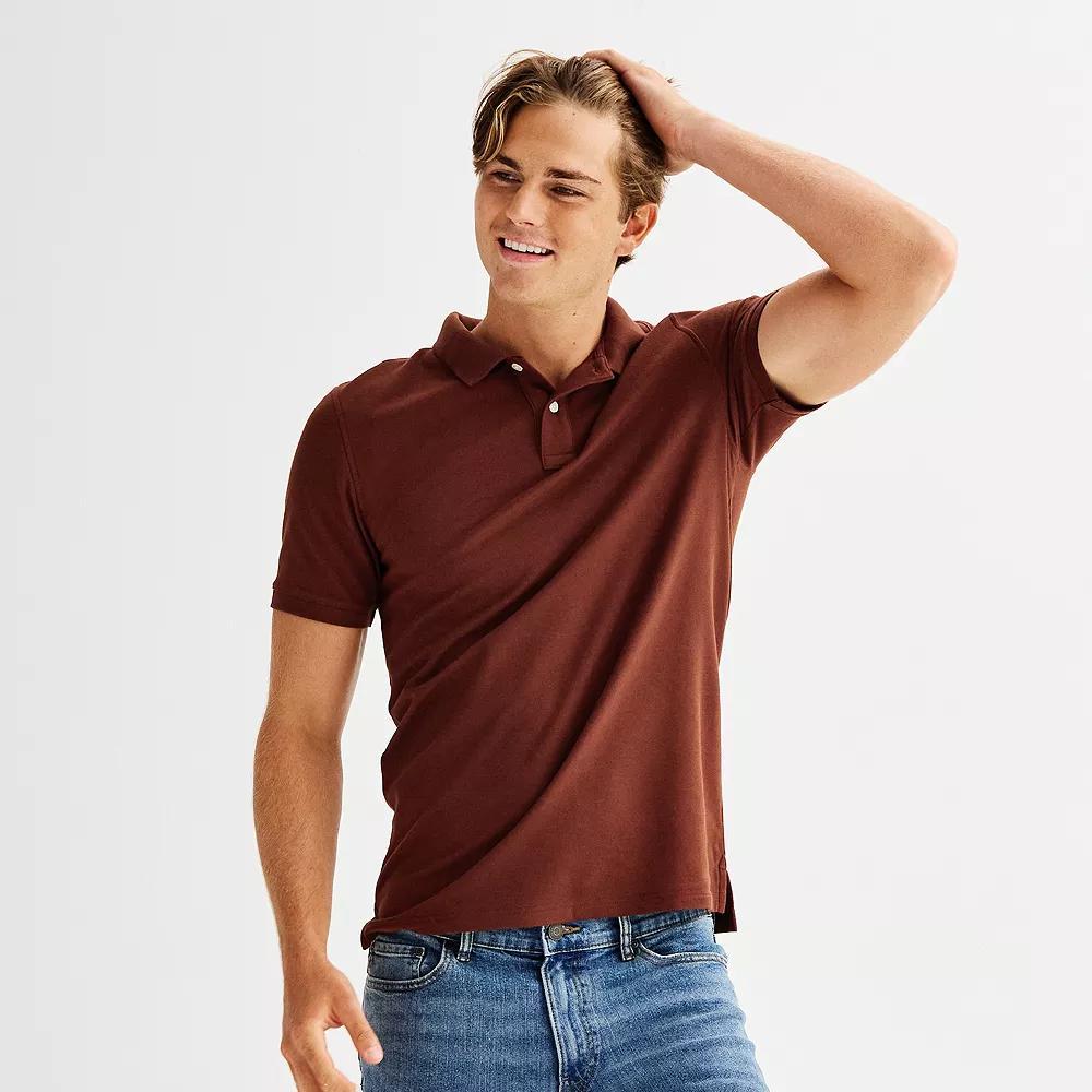 Men's Sonoma Goods For Life® Short Sleeve Pique Polo, Size: XXL, Black Black Product Image