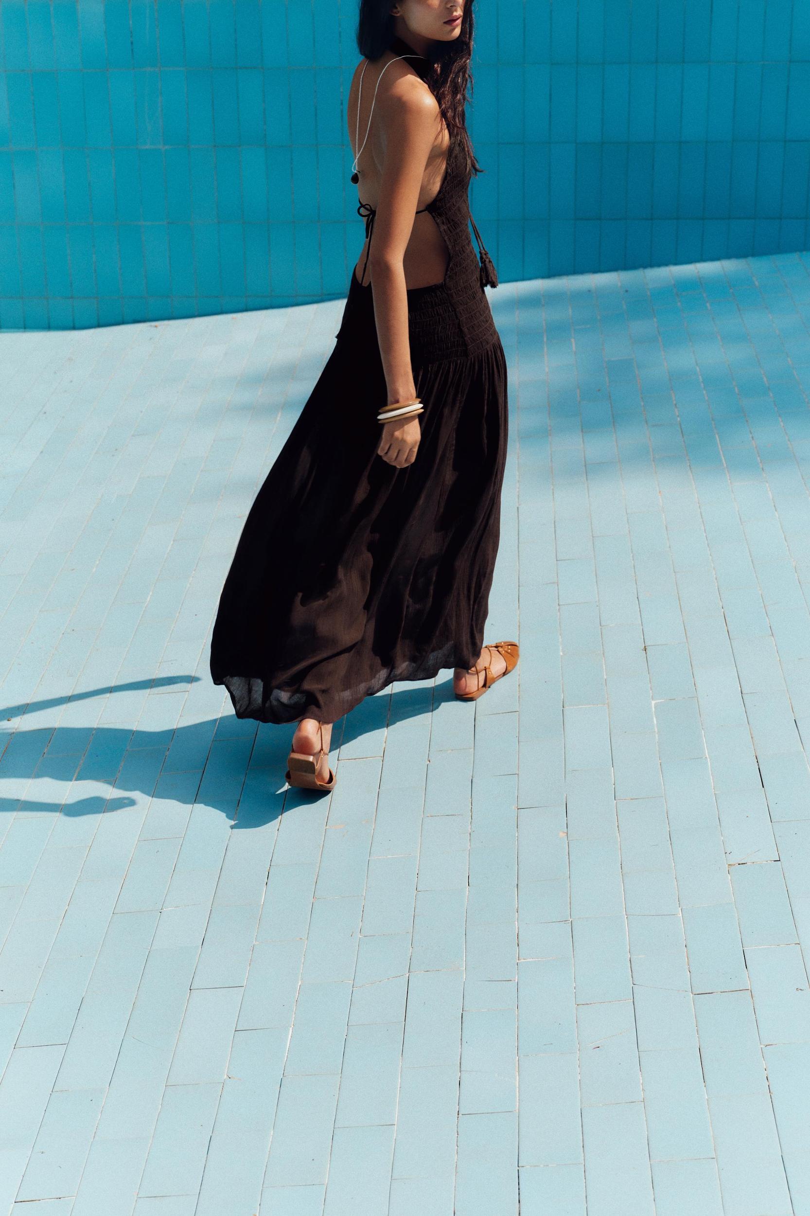 SMOCKED HALTER DRESS Product Image