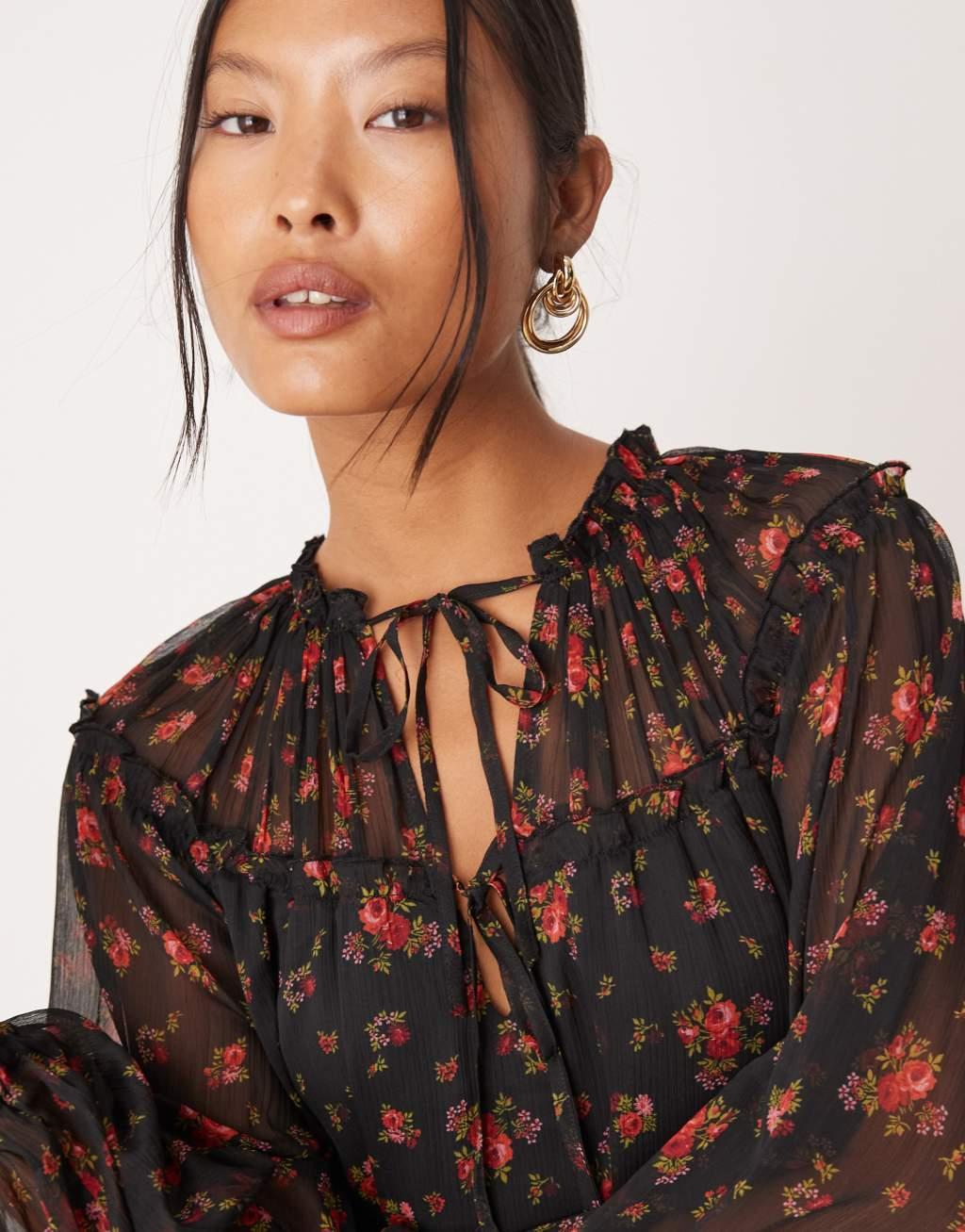 Miss Selfridge Petite yoke detail smock dress Product Image