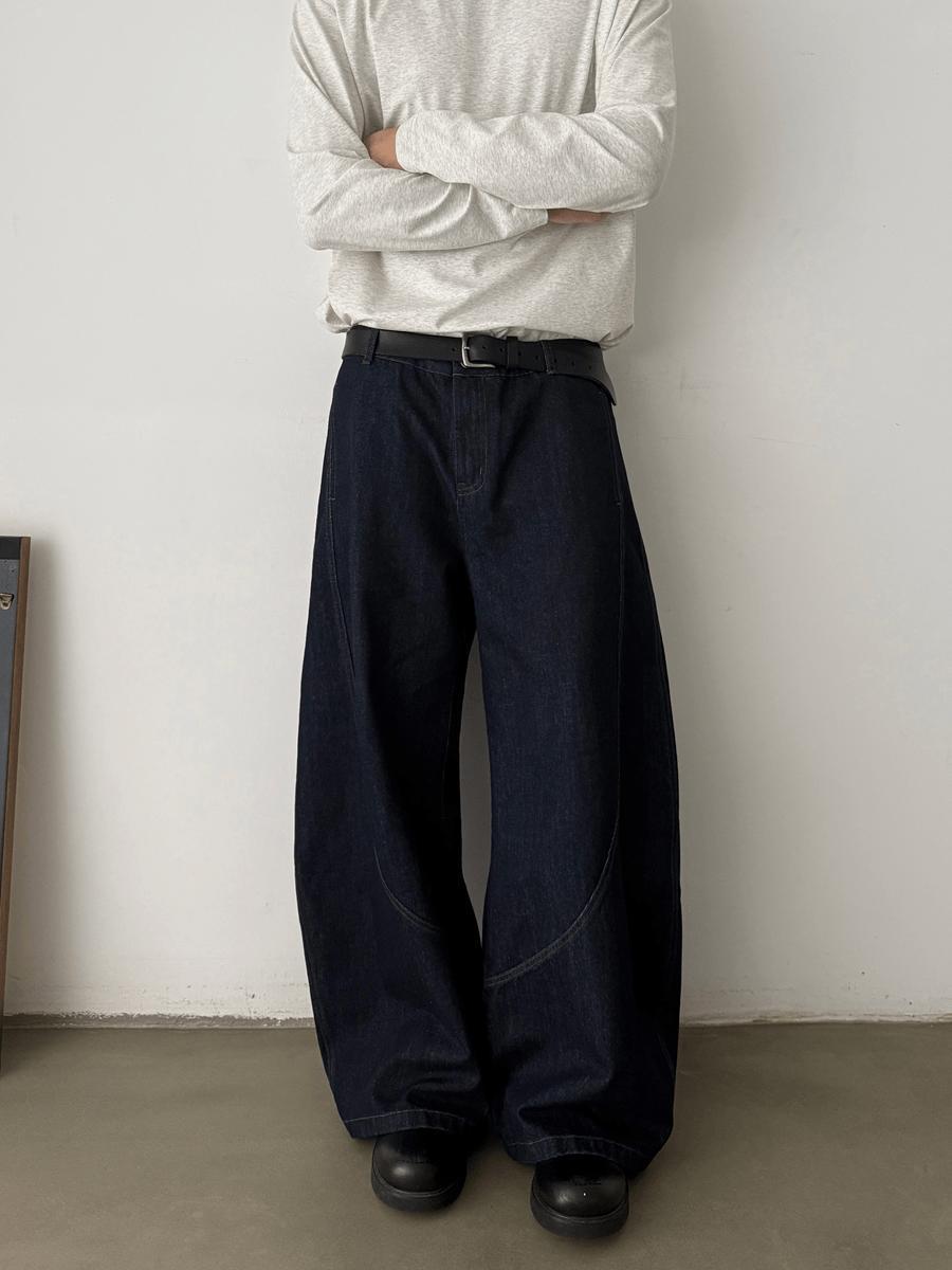 RT No. 18766 WIDE SCIMITAR DENIM JEANS Product Image