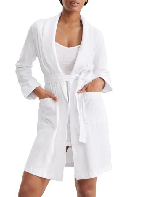 Lauren Ralph Lauren Essentials Quilted Collar and Cuff Robe (Grey Heather) Women's Robe Product Image