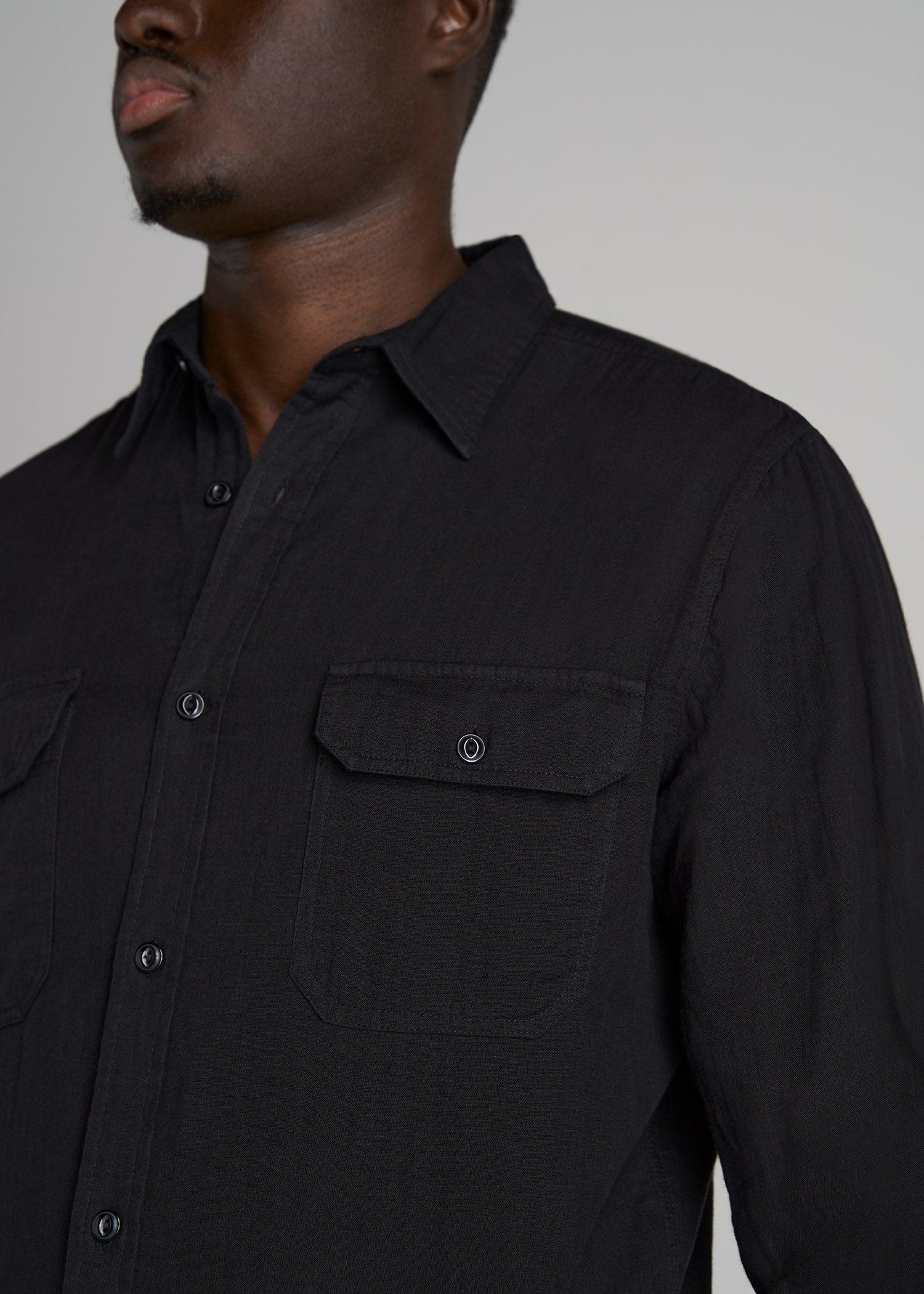 LJ&S Double Weave Shirt for Tall Men in Vintage Black Product Image