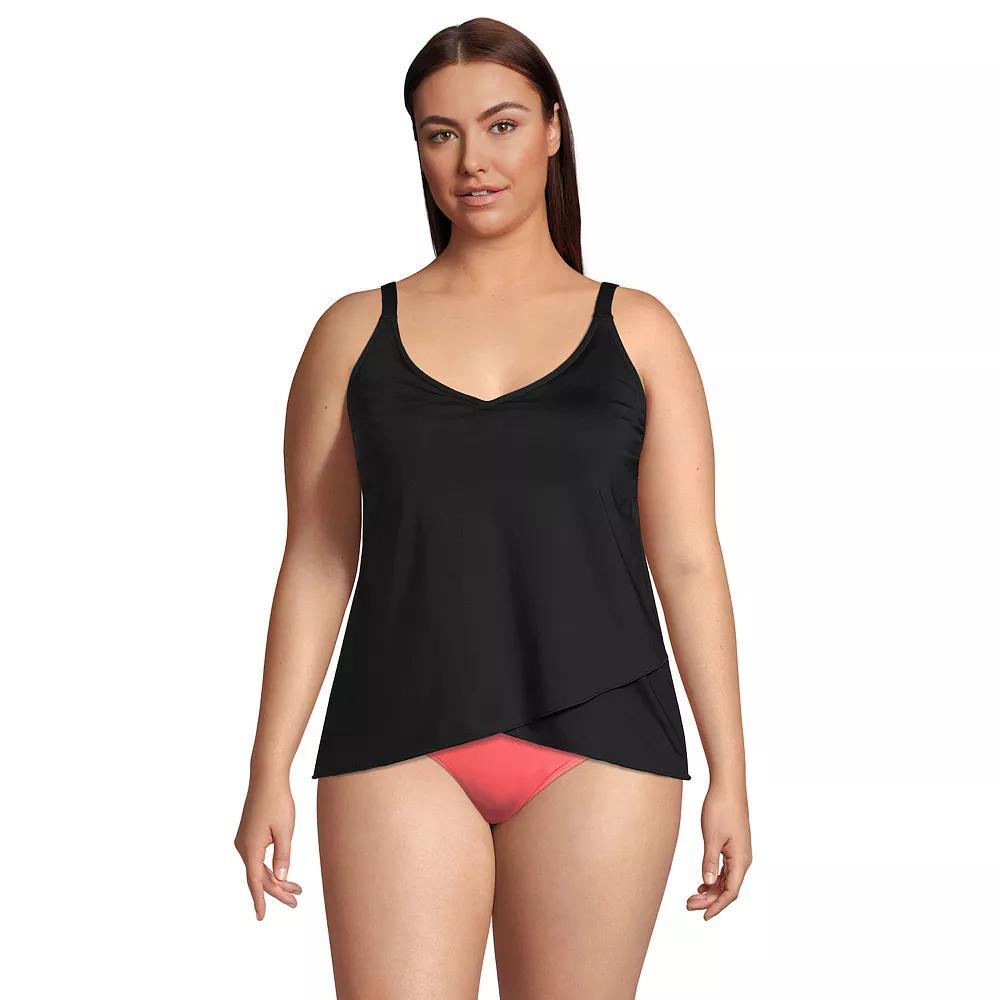 Plus Size Lands' End DDD-Cup Tulip Hem Tankini Swim Top, Women's, Size: 1XL, Rich Olive Green Product Image