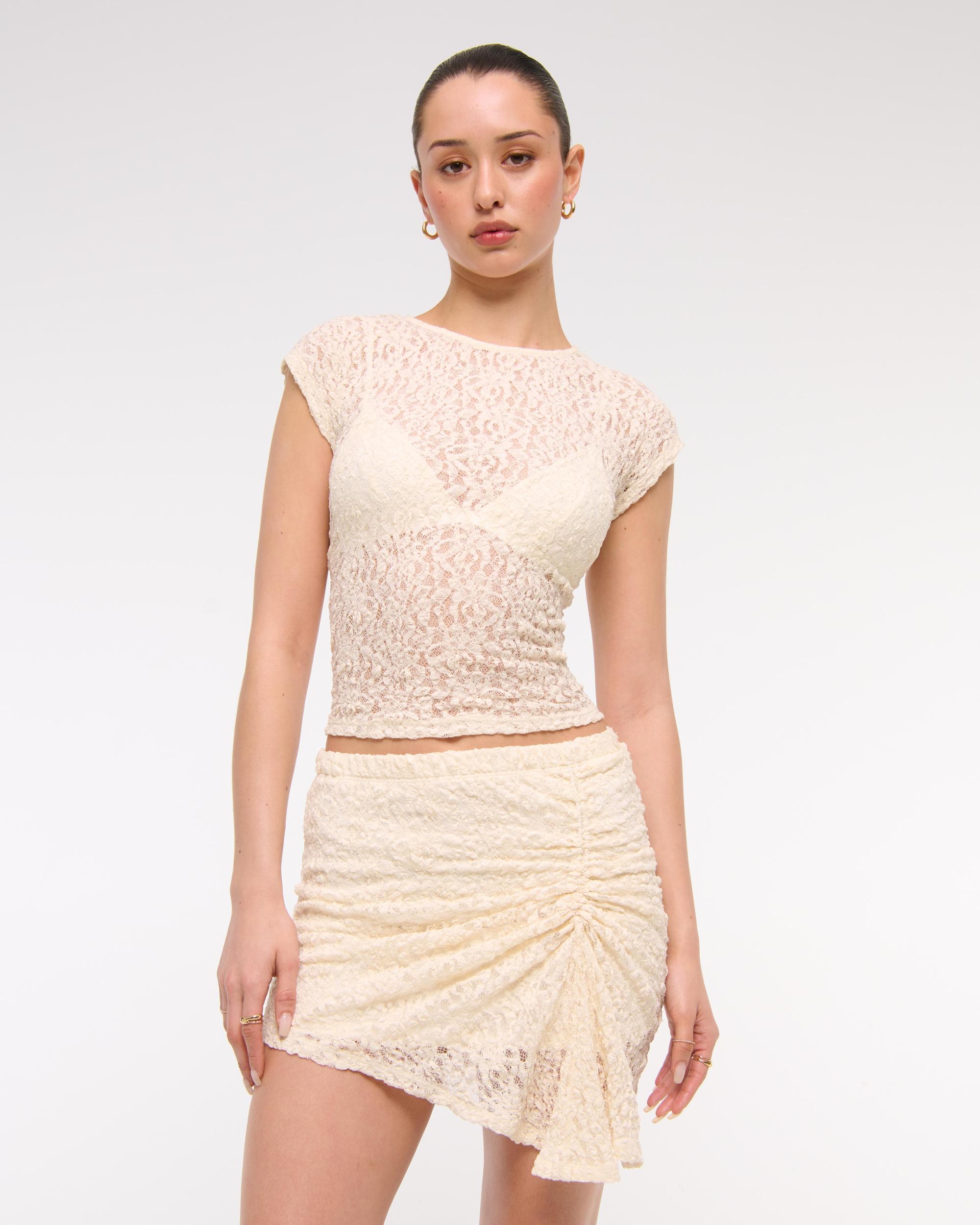 Mid Rise Asymmetrical Hem Midi Skort Product Image