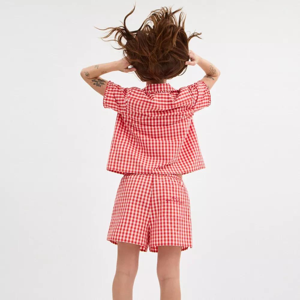Coachtopia Loop Gingham Tie Front Shirt Product Image