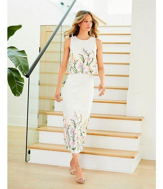 Antonio Melani Slava Embroidered Sleeveless Linen Blouse Product Image