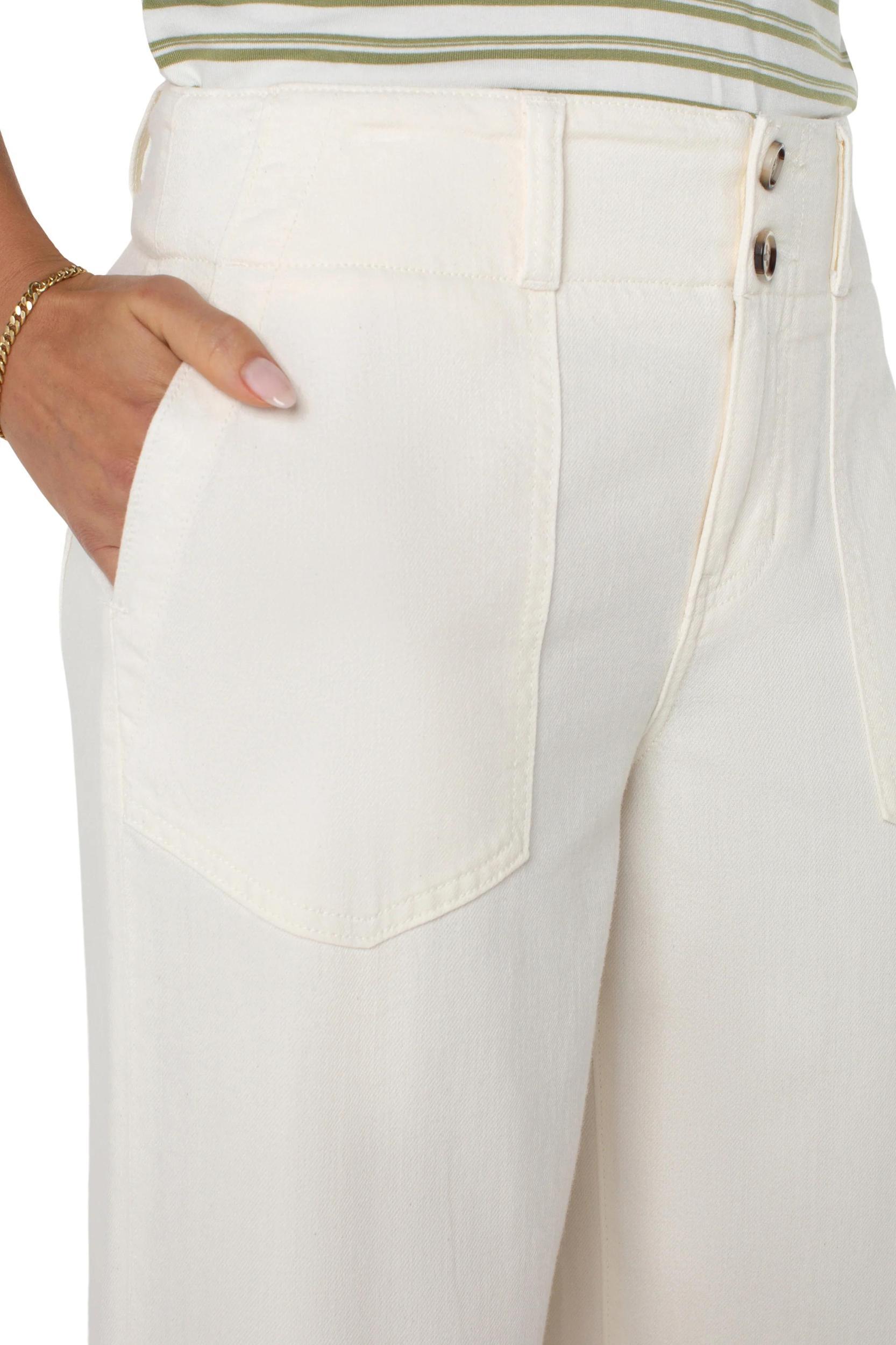 utility patch pocket wide leg jeans Product Image