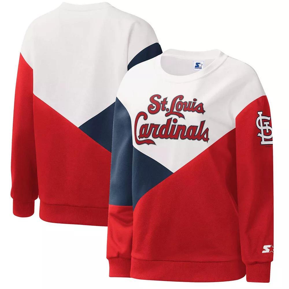 Women's Starter White/Red St. Louis Cardinals Shutout Pullover Sweatshirt, Size: XL Product Image