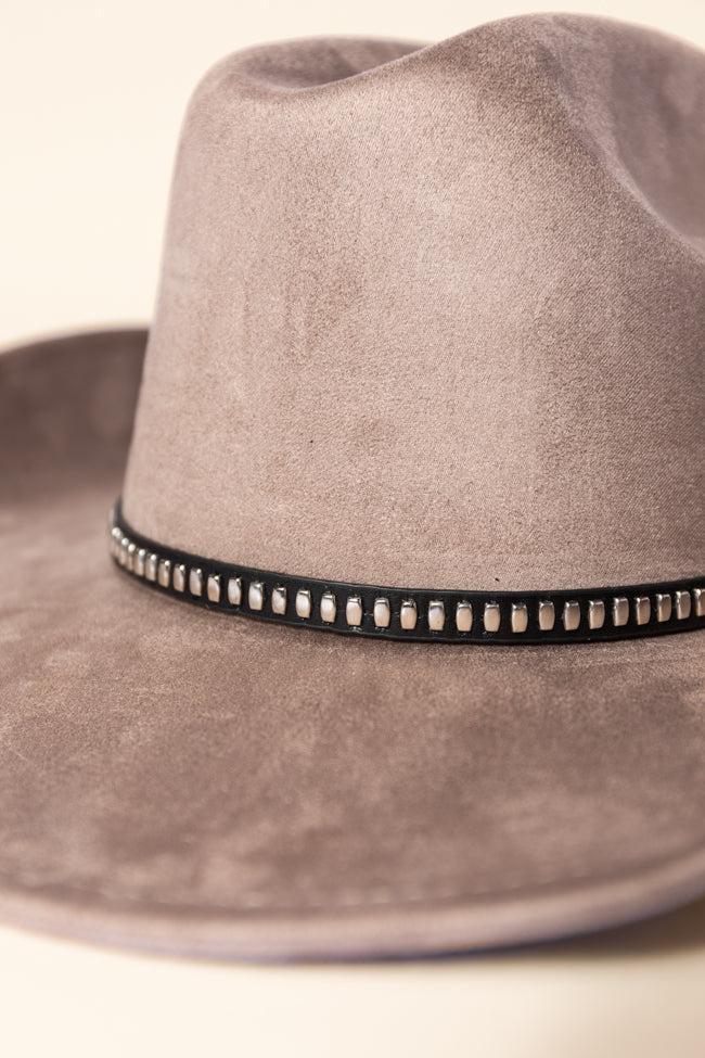 Taupe Rectangle Stud Band Cowboy Hat FINAL SALE Product Image