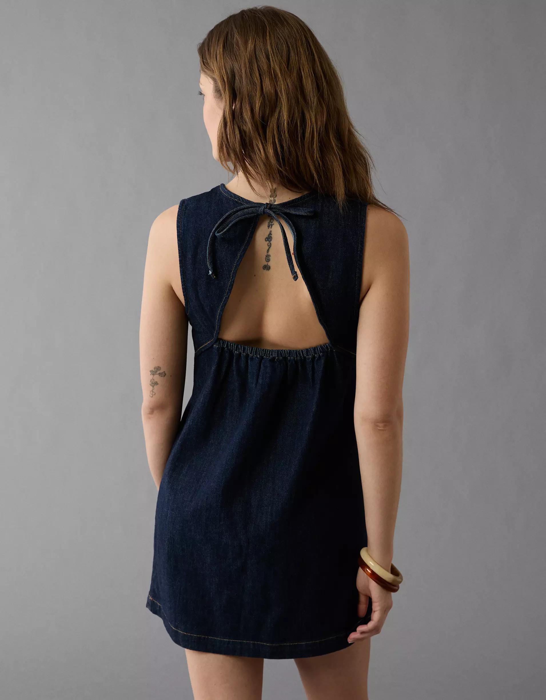 AE Denim Tie Back Mini Shift Dress Product Image