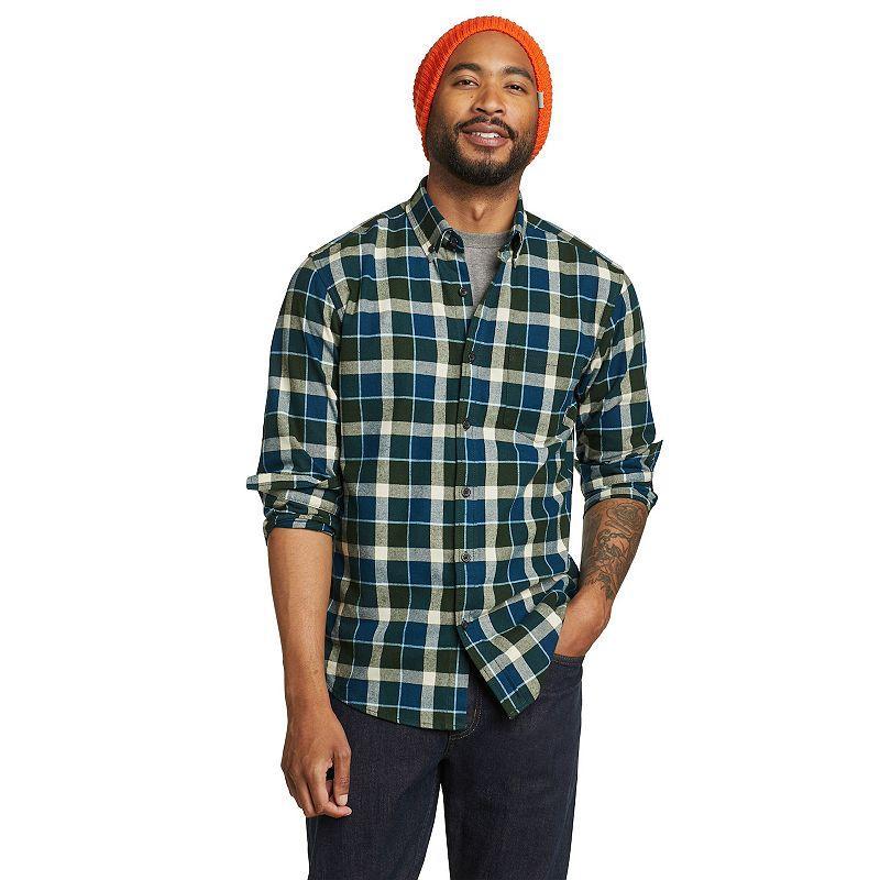 Men's Eddie Bauer Field Flannel Button-Down Shirt, Size: Large, Deep Brown Product Image