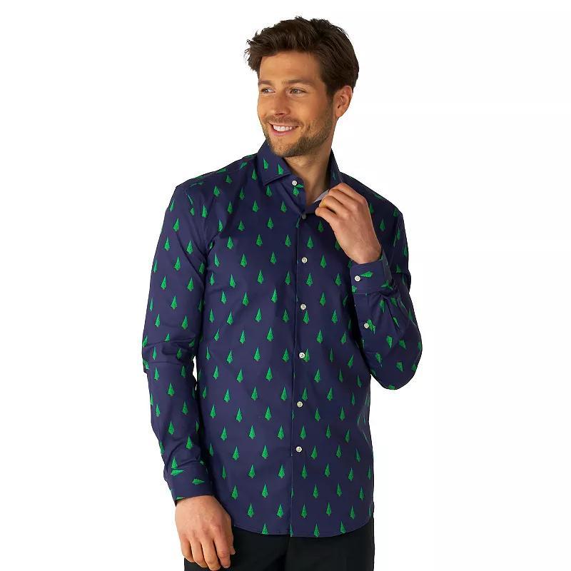 Men's OppoSuits Christmas Icons Button-Down Shirt, Size: XXL, Treedee Blue Product Image