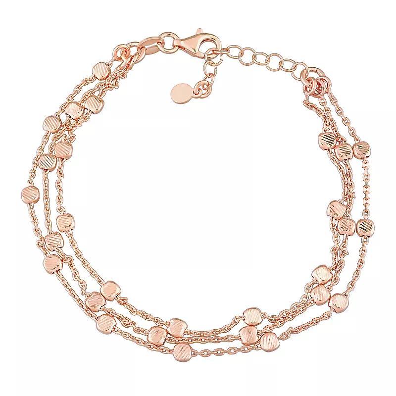 Stella Grace 18k Gold Over Silver Multistrand Chain Bracelet, Women's, Size: 7.5", Rose Gold Tone Product Image