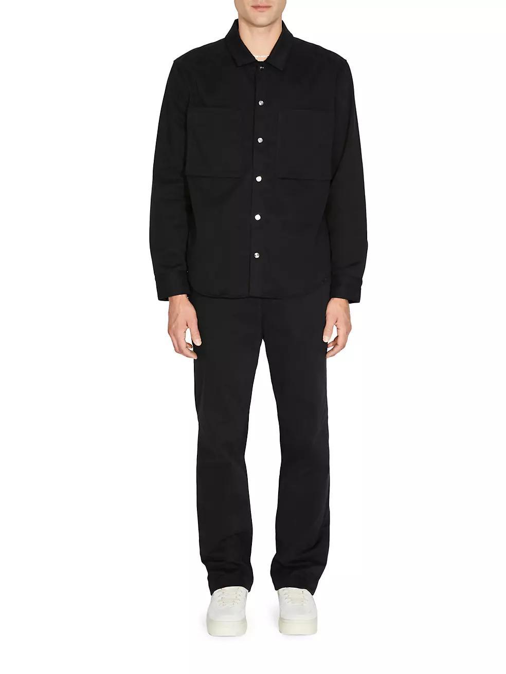 Cotton Button-Front Overshirt Product Image