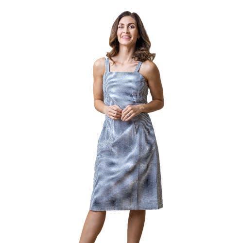 Hope & Henry Women's Organic Seersucker Sheath Dress in Navy Gingham Seersucker at Nordstrom, Size 8 Product Image