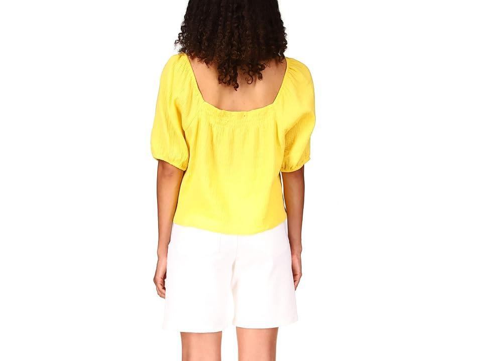 Sanctuary Real Love Gauze Blouse (Super Lemon) Women's Clothing Product Image