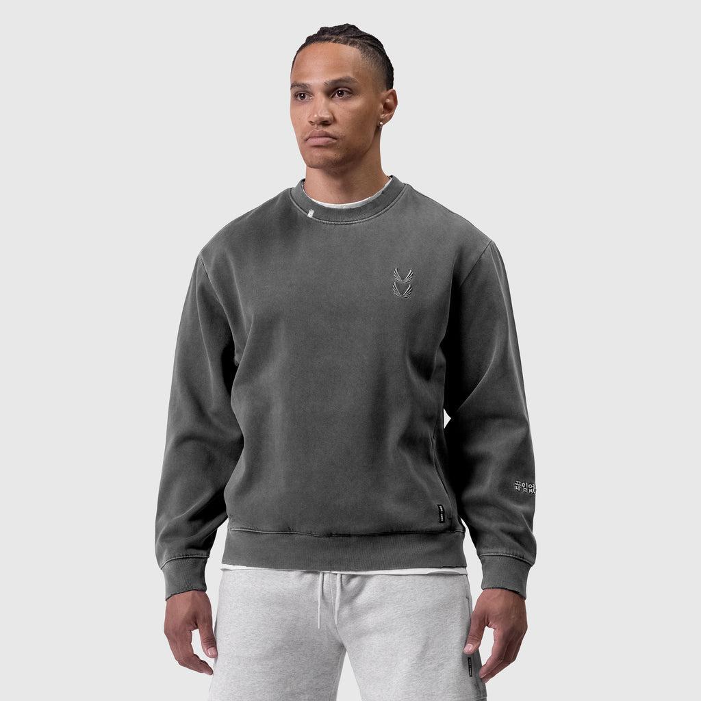 0861. Tech Essential™ Distressed Crewneck - Faded Grey Product Image