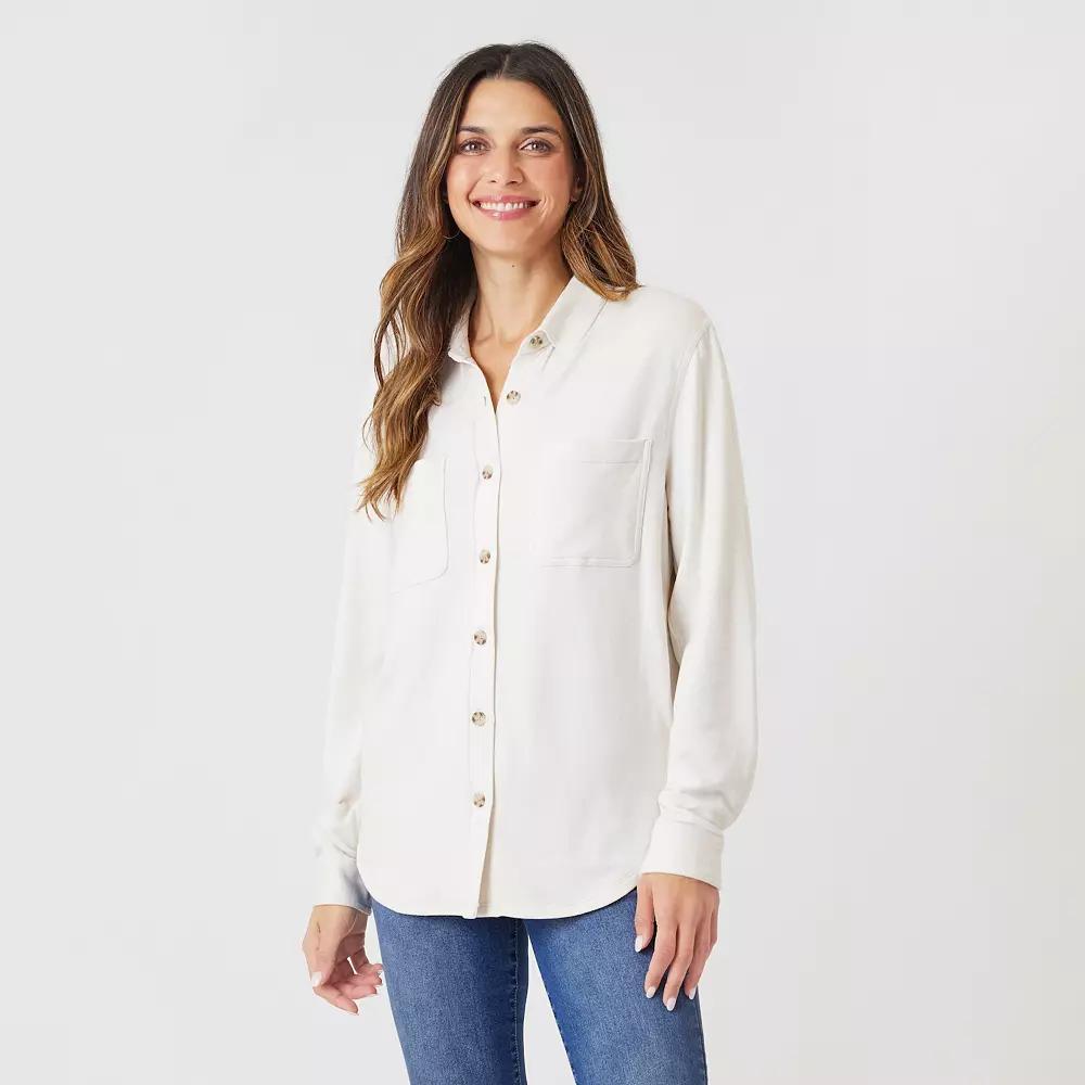 Women's Angels Forever Young Marina Luxe Knit Shirt, Size: Small, Whisper White Product Image