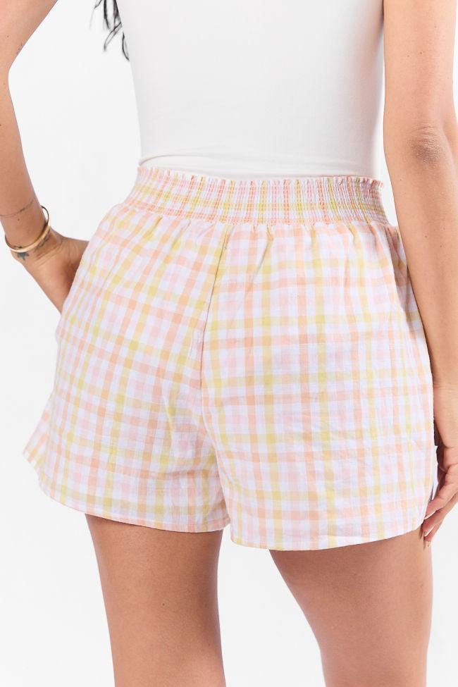 Keep It Brief Pink and Yellow Multi Gingham Boxer Shorts Product Image