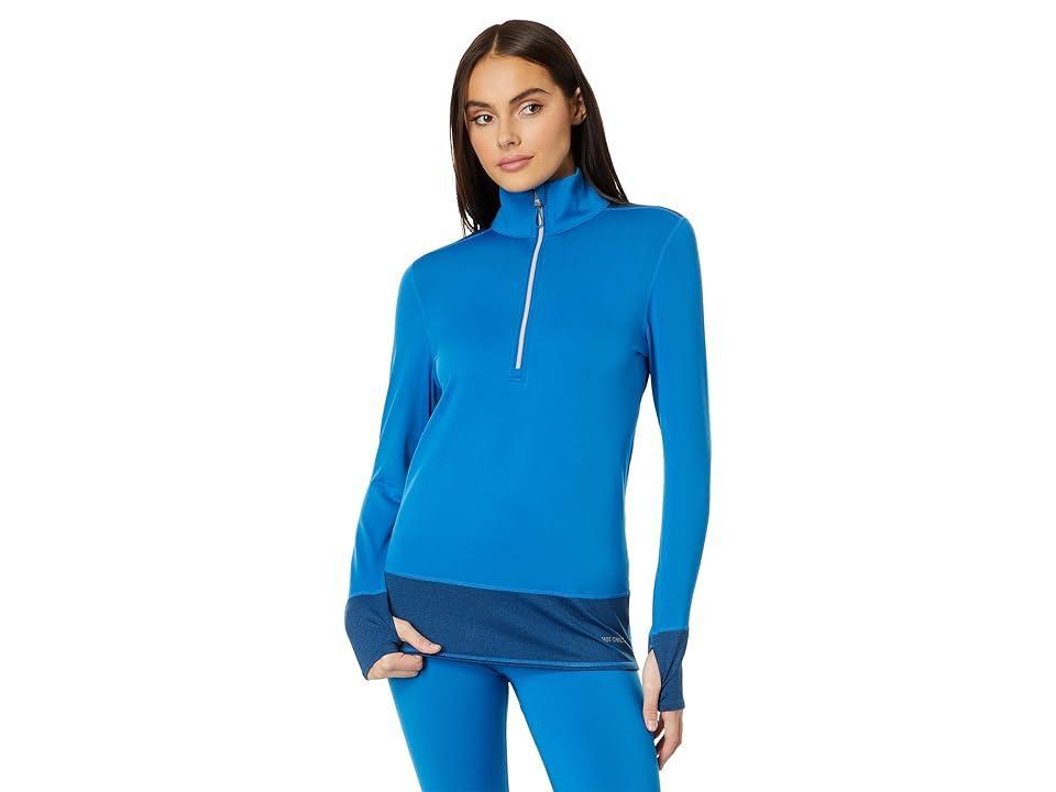 Hot Chillys Micro Elite Chamois Color-Block Zip-T Granite) Women's Clothing Product Image