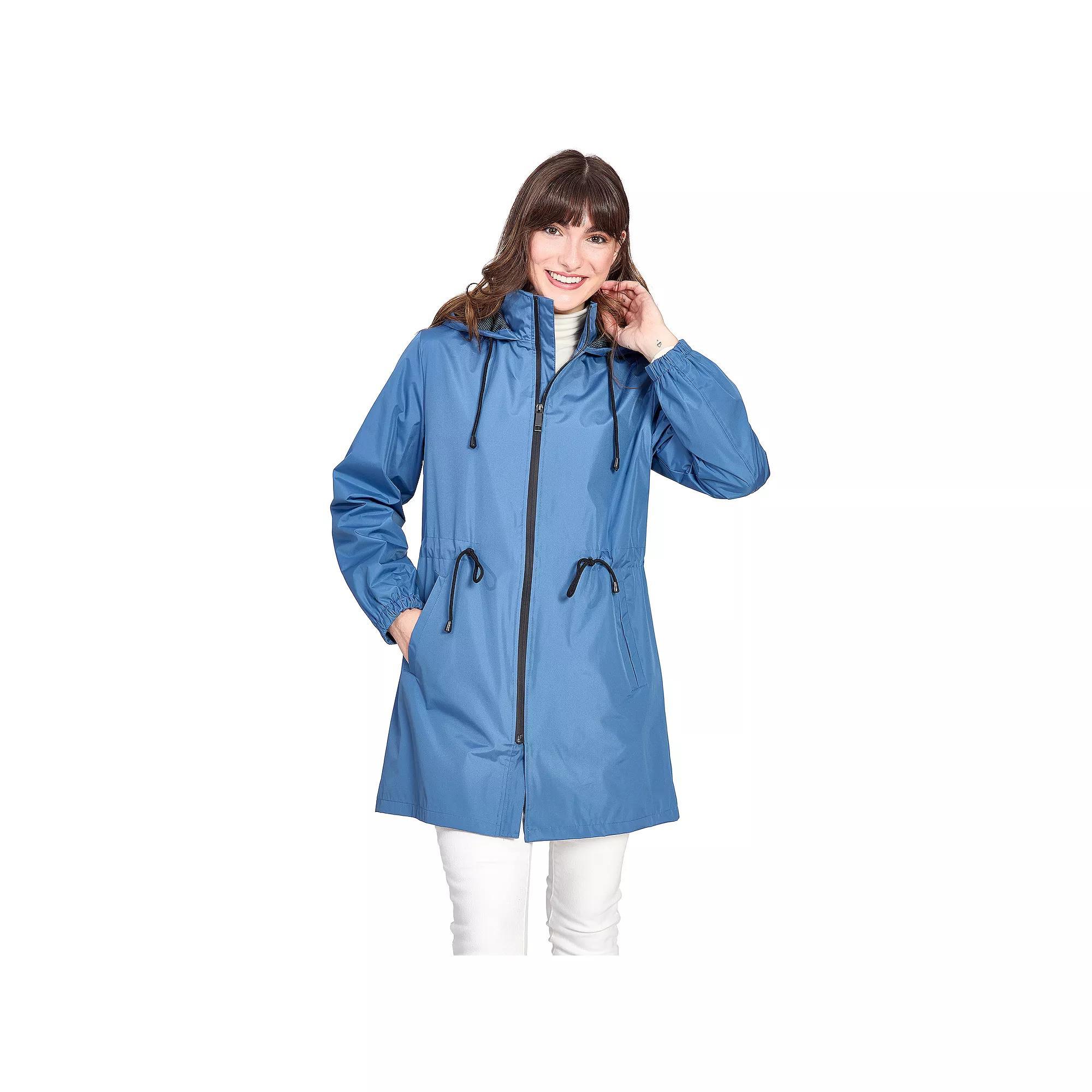Women's Nine West Hooded Lightweight Anorak Rain Jacket, Size: XS, French Blue Product Image