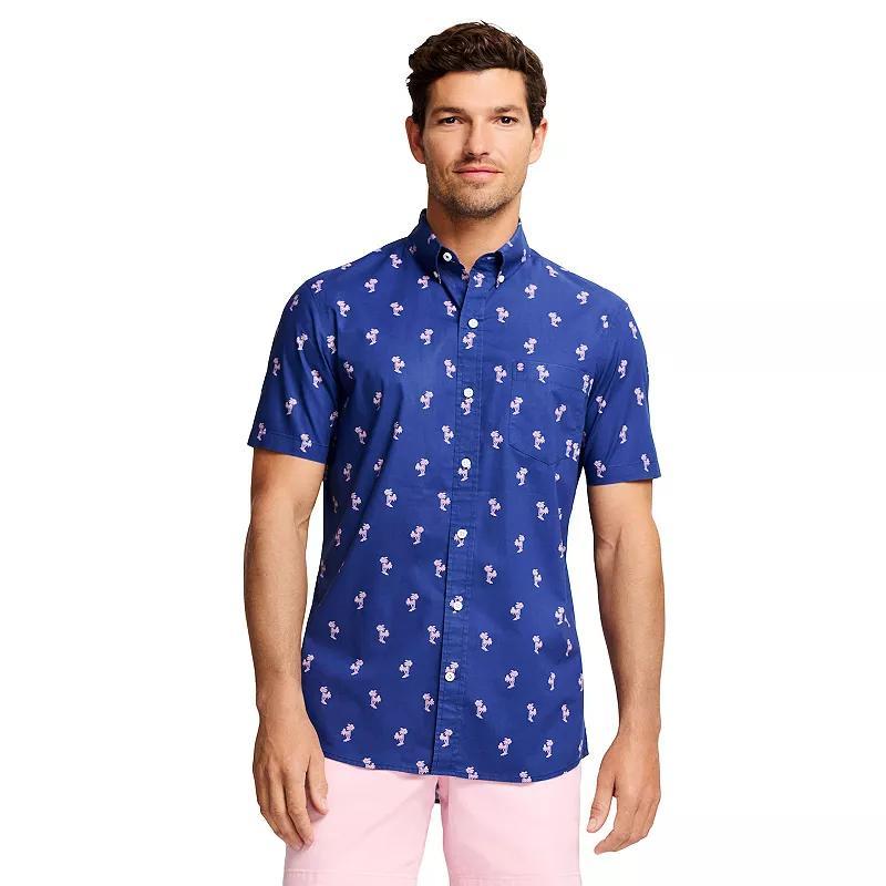 Men's IZOD Classic Breeze Printed Short Sleeve Button-Down Shirt, Size: XL, Palms Product Image
