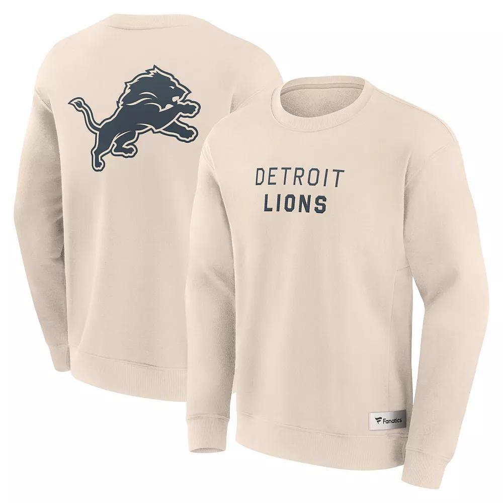 Men's Fanatics Cream Detroit Lions Elements Future Ground Lettering Pullover Sweatshirt, Size: 5XL, Beige Product Image