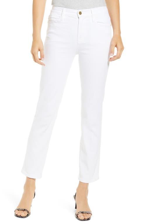 Frame Le High Rise Straight Ankle Jeans in Blanc Product Image