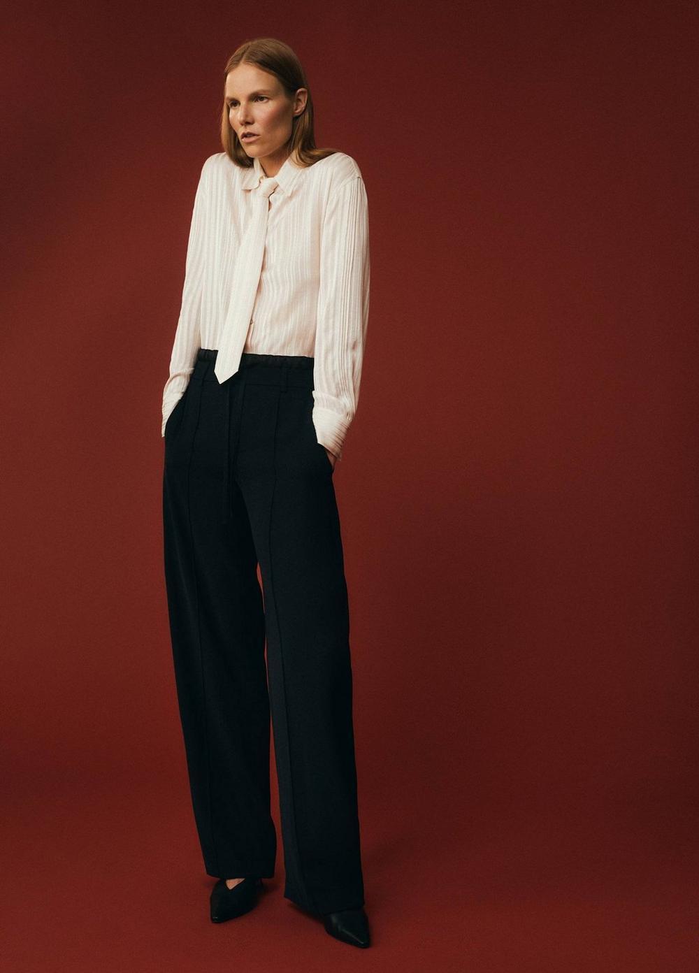 Womens Double-Waistband Drawstring Pant, Black, Size 10 Vince Product Image