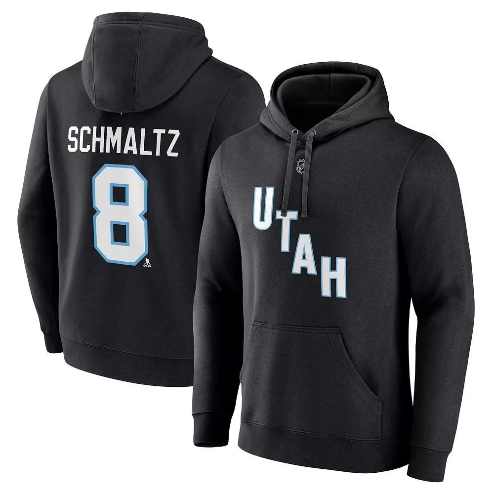 Men's Fanatics Nick Schmaltz Black NHL Utah Authentic Stack Name & Number Tri-Blend Pullover Hoodie, Size: 2XL, Ute Black Product Image