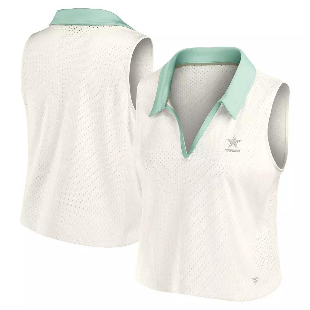 Women's Fanatics Cream Dallas Cowboys Studio Wellness V-Neck Tank Top, Size: 3XL, Beige Product Image