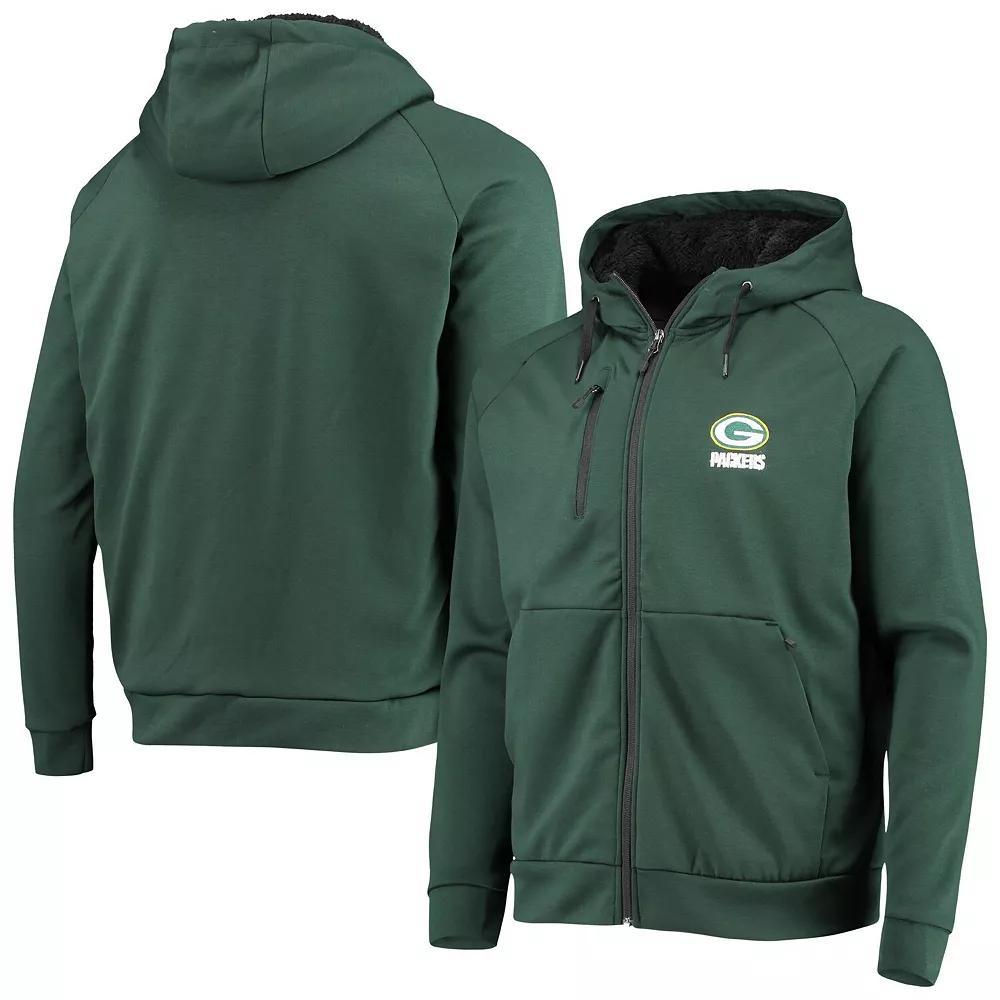 Men's Dunbrooke Green Green Bay Packers Shag Tri-Blend Full-Zip Raglan Hoodie, Size: Small Product Image