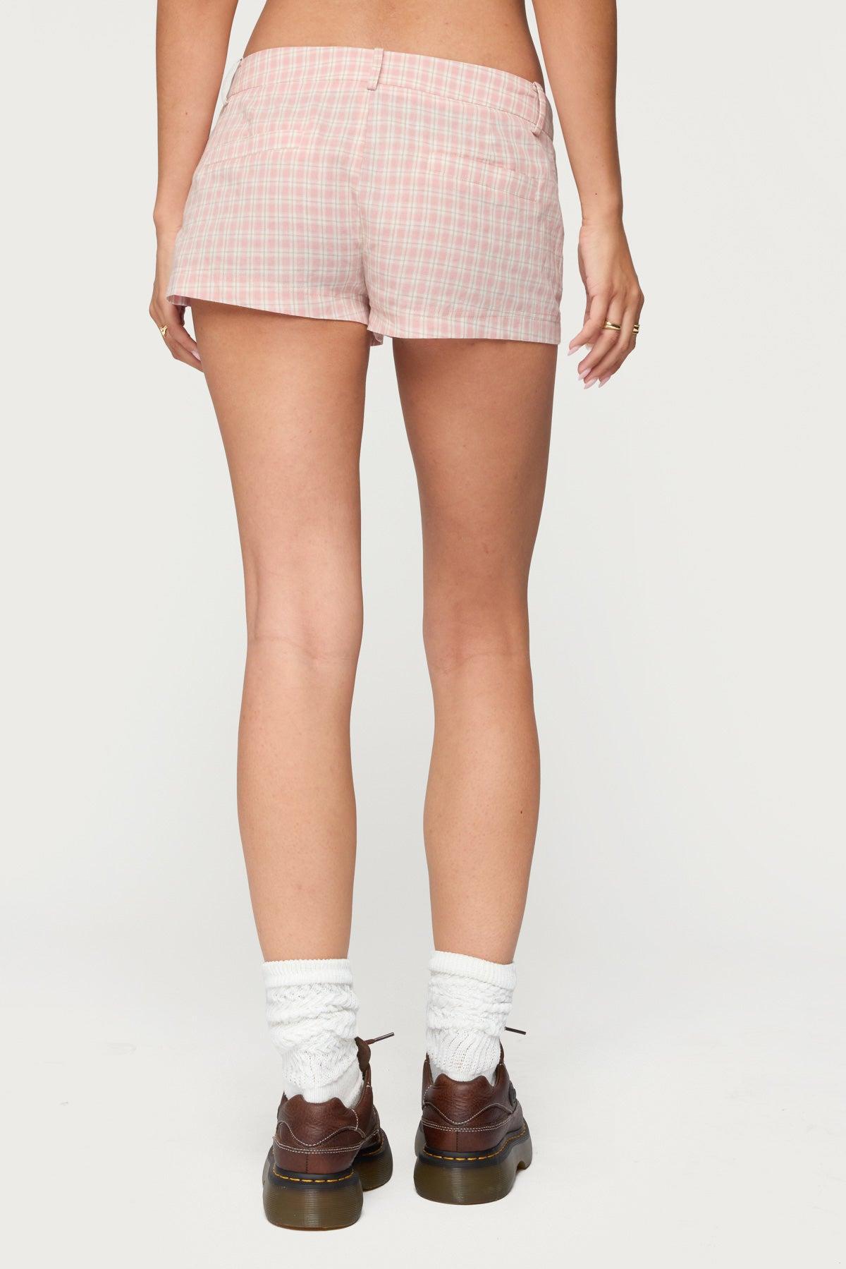 Monty Plaid Micro Shorts Product Image