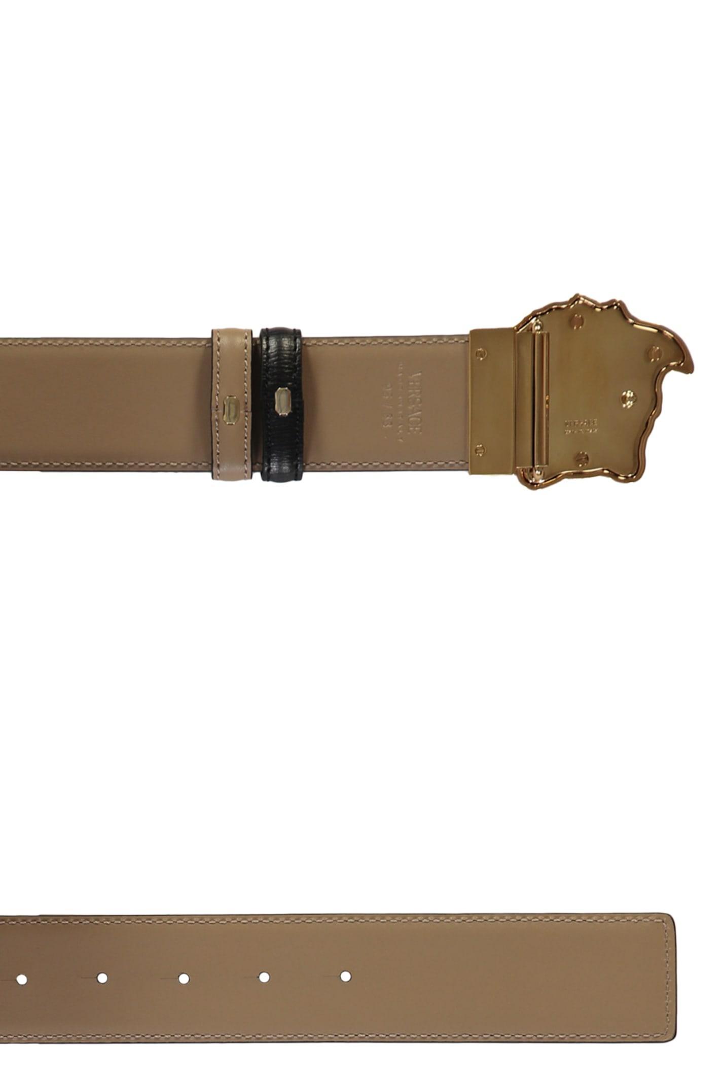 VERSACE La Medusa Leather Belt Man Belt Black Size 39.5 Calfskin Product Image