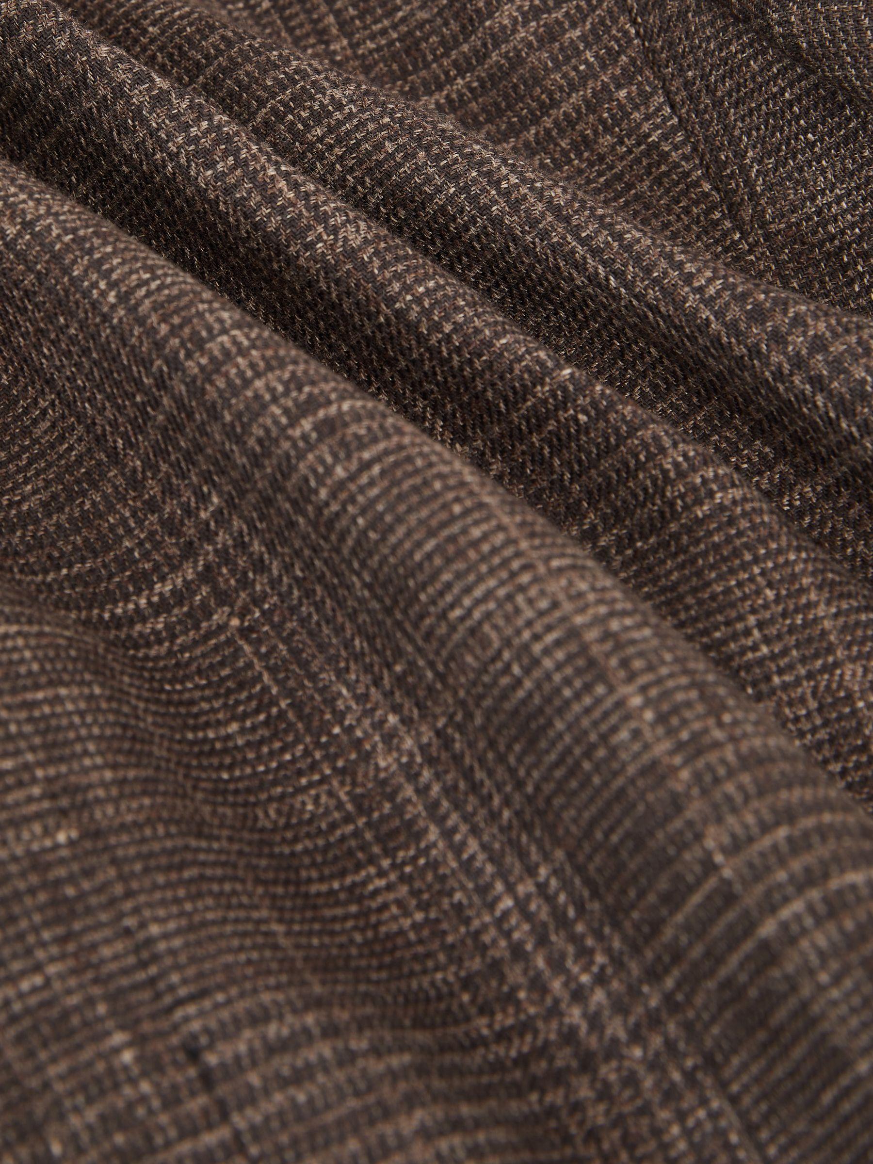 Puppytooth-Check Tailored Trousers in Soft Grey Product Image