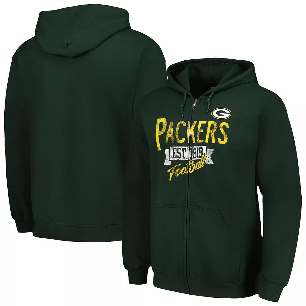 Men's Starter Green Green Bay Packers Domestic Post Season Full-Zip Hoodie, Size: 2XL Product Image
