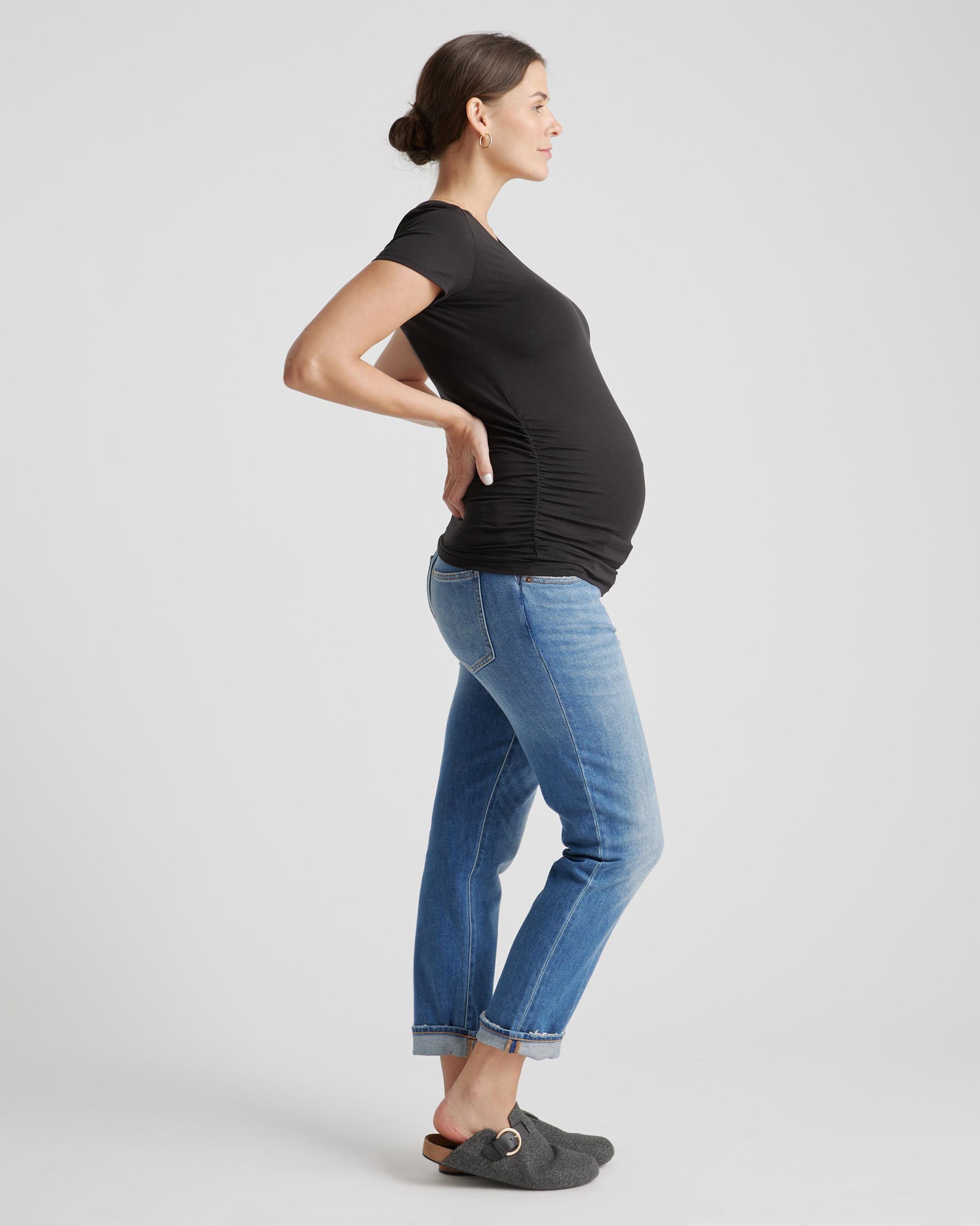 Quince | Women's Tencel Jersey Maternity Ruched T-Shirt 2-Pack Lenzing Modal Product Image