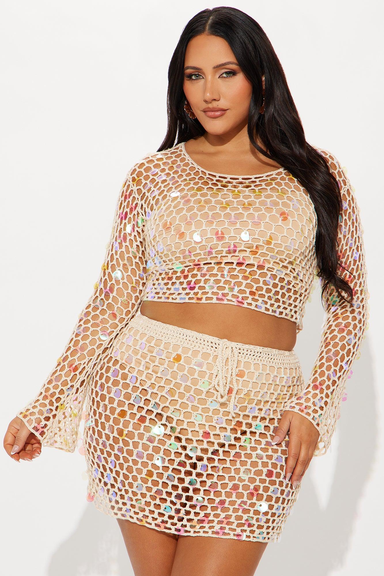 Costa Verde Crochet Skirt Set - Natural Product Image