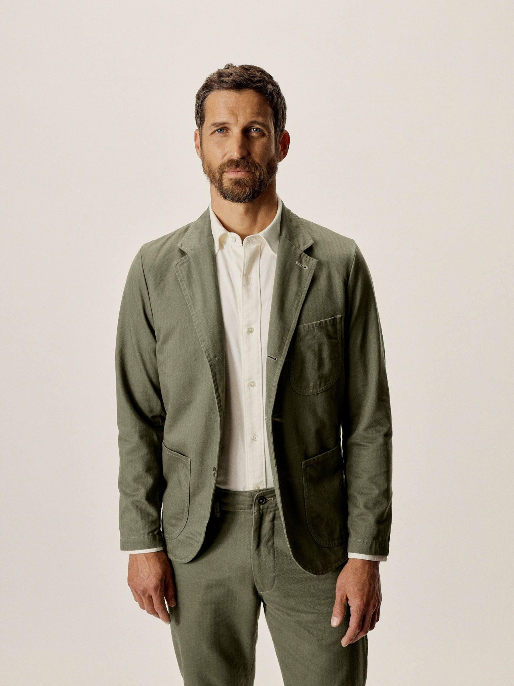 Fatigue Dusty Olive Herringbone Twill Carry-On Jacket Product Image